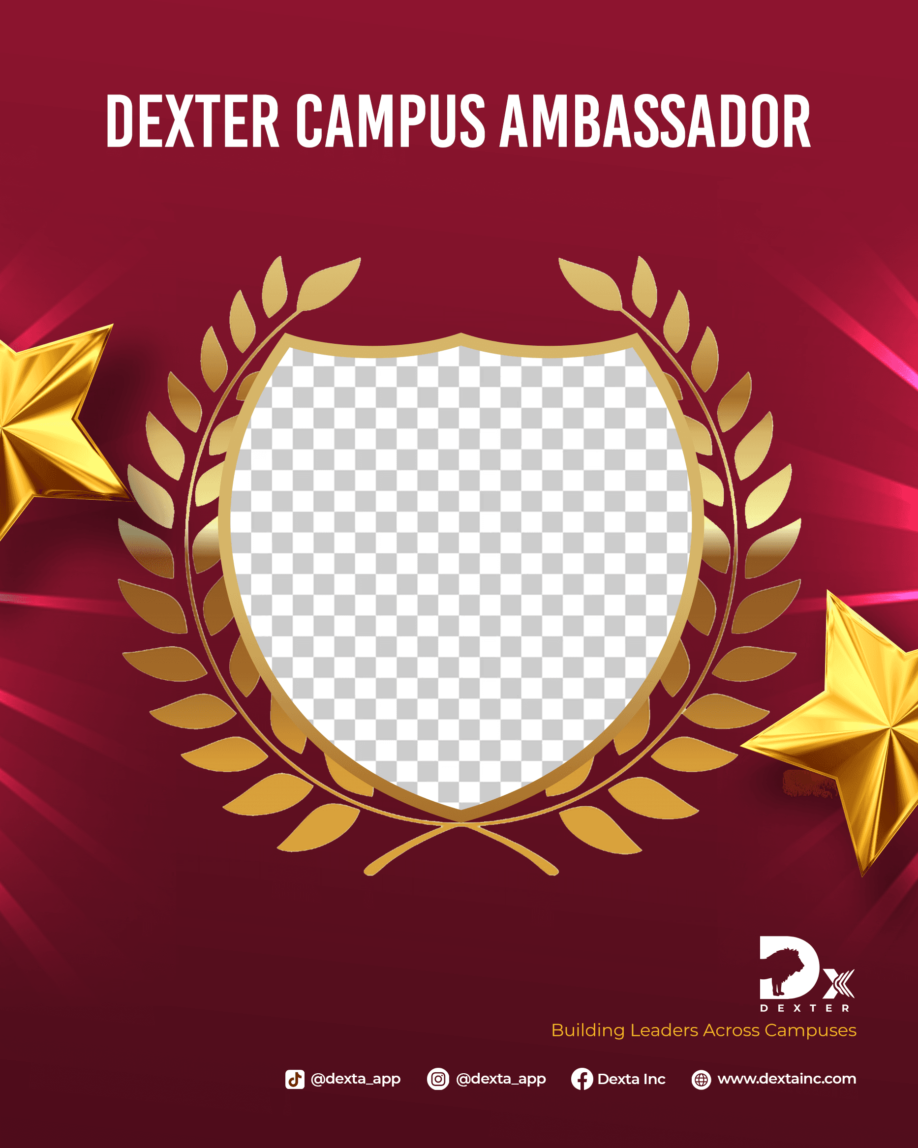 Official ambassador frame with portrait cutout